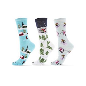 3 Pair Bundle Women's Holiday Crew Socks
