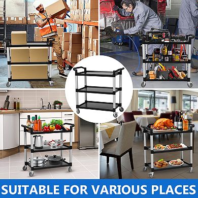 ANIXOL 3-Tier Plastic Utility Service Cart