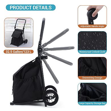 ANIXOL Foldable Utility Cart with Seat