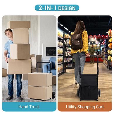 ANIXOL Foldable Utility Cart with Seat