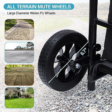 ANIXOL Foldable Utility Cart with Seat