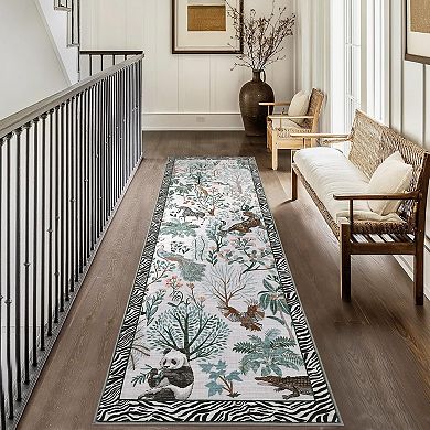 ANIXOL Washable Jungle Animal Area Rug