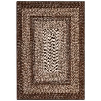 Farmhouse Runner Rugs Braided Print Hallway Rug with Non Slip Rubber Backing, Washable Stain