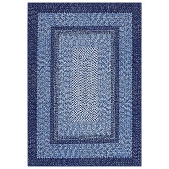 Farmhouse Runner Rugs Braided Print Hallway Rug with Non Slip Rubber Backing, Washable Stain