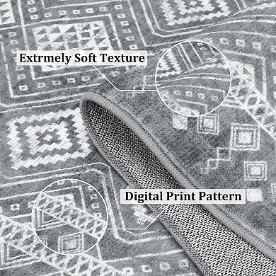 ANIXOL Geometric Machine Washable Area Rug