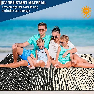 Waterproof Reversible Outdoor Patio Rug Plastic Straw Mat, UV Resistant, Durable for Backyard, Deck