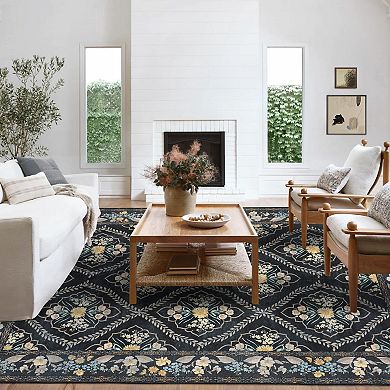 ANIXOL Washable Non-Slip Low Pile Area Rug