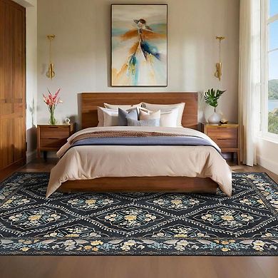 ANIXOL Washable Non-Slip Low Pile Area Rug