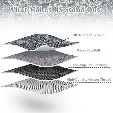 ANIXOL Washable Vintage Non-Slip Area Rug
