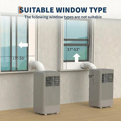 IDEALHOUSE 8000 BTU Smooth ABS Compact Portable Room Air Conditioner