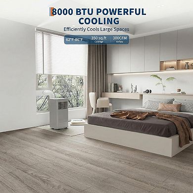 IDEALHOUSE 8000 BTU Smooth ABS Compact Portable Room Air Conditioner