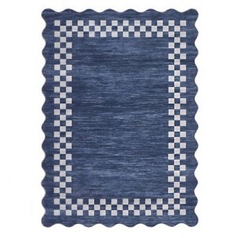 Large Washable Rugs Modern Geometric Scalloped Throw Carpet