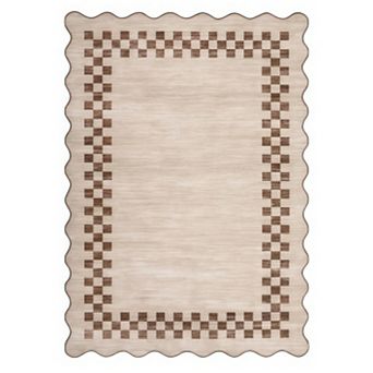 Large Washable Rugs Modern Geometric Scalloped Throw Carpet