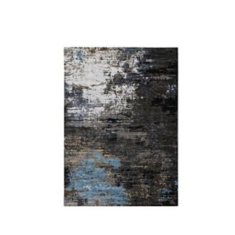 Washable Rug Modern Abstract Living Room Rug Non Slip, Low Pile Non Shedding Floor Covering