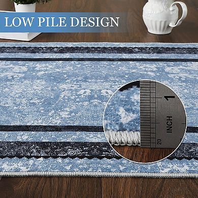 ANIXOL Bordered Washable Non-Slip Rug