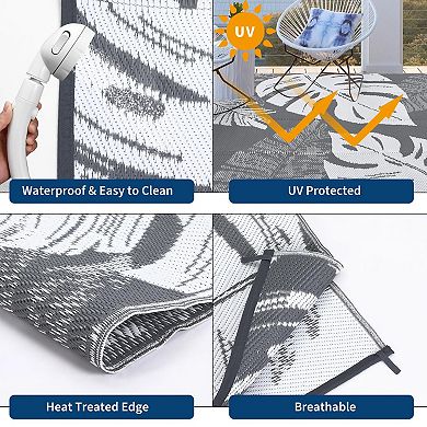 ANIXOL Outdoor Reversible Plastic Patio Rug