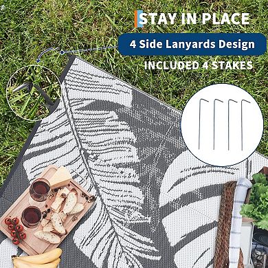 ANIXOL Outdoor Reversible Plastic Patio Rug