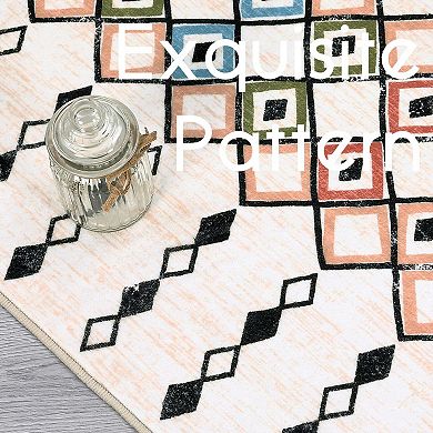 ANIXOL Geometric Washable Area Rug