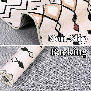 ANIXOL Geometric Washable Area Rug