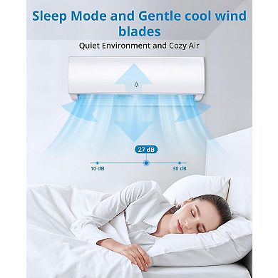 9,000Btus Mini Split AC,19 SEER2 Wall Mounted AC with Heat Pump&Installation Kits,450Sq.ft