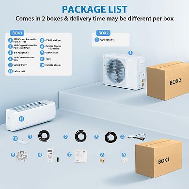 IDEALHOUSE 9000 BTU 20 SEER2 WiFi ABS Split Air Conditioner