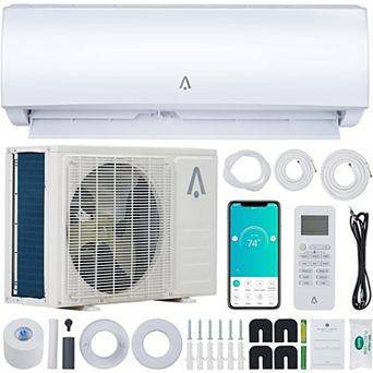 11500 BTU Wifi Enabled Split Air Conditioner & Heater,17 SEER2 208/230V,Heat Pump&Installation Kit