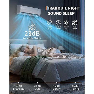 Mini Split Air Conditioner - 9000 BTU, 19 SEER2, q Panel, 115V, R32 Refrigerant