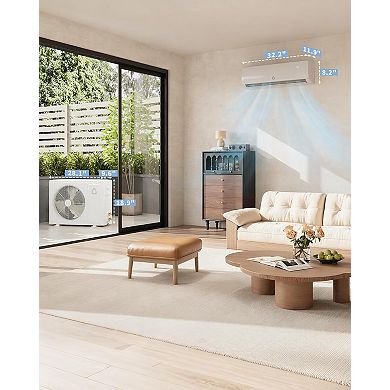 Mini Split Air Conditioner - 9000 BTU, 19 SEER2, q Panel, 115V, R32 Refrigerant