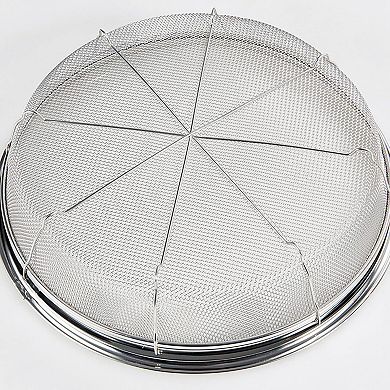 Stainless Steel Fine Mesh Strainer with Base 9.84" Colander for Pasta, Rice, Fruit
