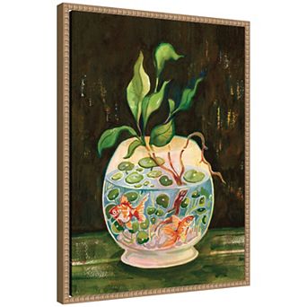 Goldfish Garden by Lucia Gianello Framed Canvas Wall Art Print