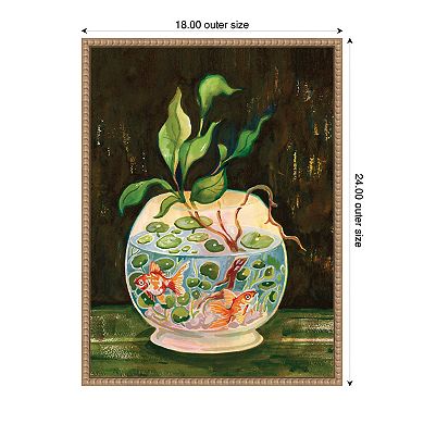 Goldfish Garden by Lucia Gianello Framed Canvas Wall Art Print