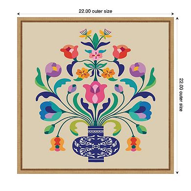 Floral Blue Vase by Rachel Lee Framed Canvas Wall Art Print