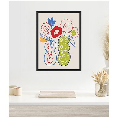 Live Boldly Flower Vases by Vicky Yorke Framed Canvas Wall Art Print
