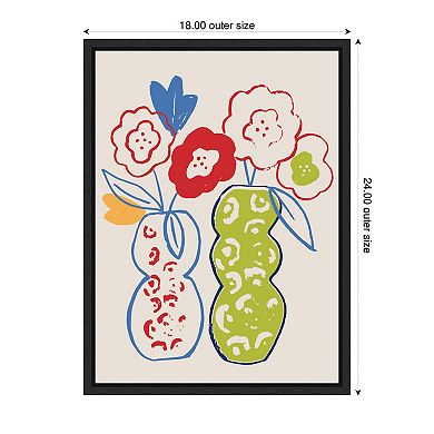 Live Boldly Flower Vases by Vicky Yorke Framed Canvas Wall Art Print