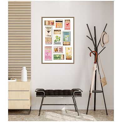 Matchboxes Drinks by Honey Island Studio Framed Canvas Wall Art Print