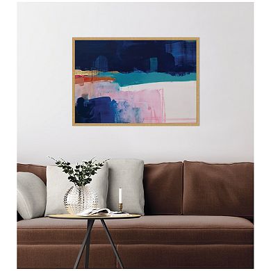 Blue Current No. 1 by Amy Lighthall Framed Canvas Wall Art Print