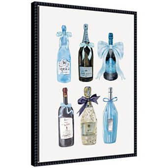 Blue Champagneby Honey Island Studio Framed Canvas Wall Art Print