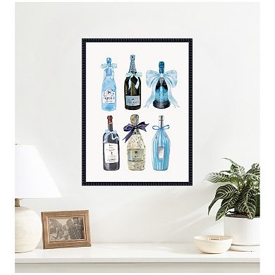 Blue Champagneby Honey Island Studio Framed Canvas Wall Art Print