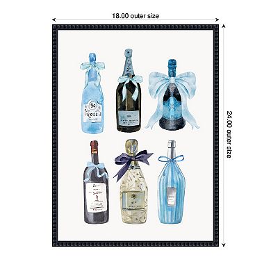 Blue Champagneby Honey Island Studio Framed Canvas Wall Art Print
