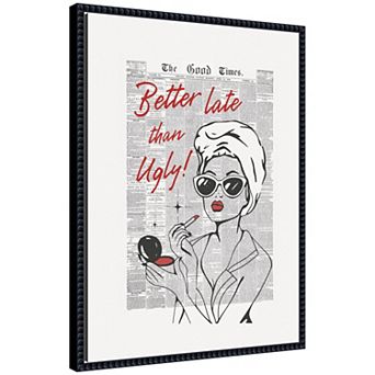 Better Late Than Ugly Newspapers by Honey Island Studio Framed Canvas Wall Art Print