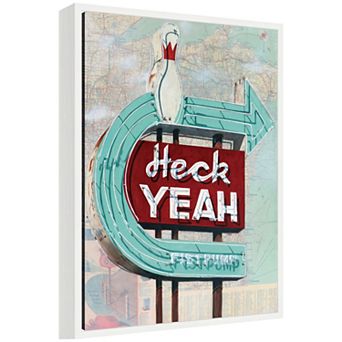 Heck Yeah by Krista V. Allenstein Framed Canvas Wall Art Print