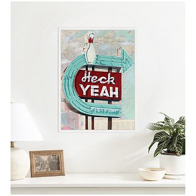 Heck Yeah by Krista V. Allenstein Framed Canvas Wall Art Print
