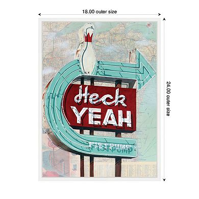 Heck Yeah by Krista V. Allenstein Framed Canvas Wall Art Print