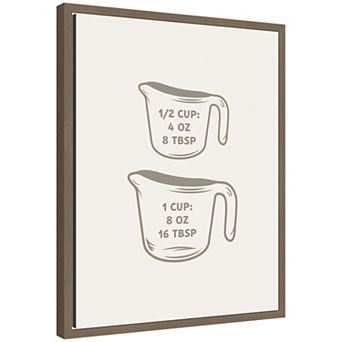 Kitchen Conversion Charts Cups by The Creative Bunch Studio Framed Canvas Wall Art Print