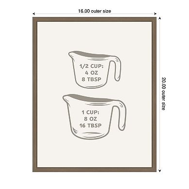 Kitchen Conversion Charts Cups by The Creative Bunch Studio Framed Canvas Wall Art Print