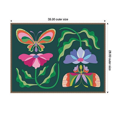 Floral Butterflies by Rachel Lee Framed Canvas Wall Art Print