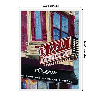 All Together Now by Krista V. Allenstein Framed Canvas Wall Art Print
