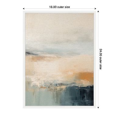 Blue Beach Ocean Coastal Abstract 3 by The Creative Bunch Studio Framed Canvas Wall Art Print