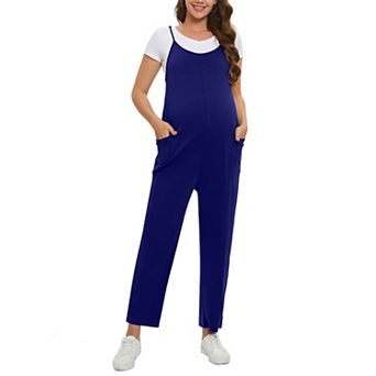 Women's Casual Jumpsuits V Neck Sleeveless Overalls Stretchy Romper with Pockets