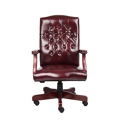 Yuzu Executive Armchair, Gas-Lift Spring-Tilt, Wood Base, Vinyl